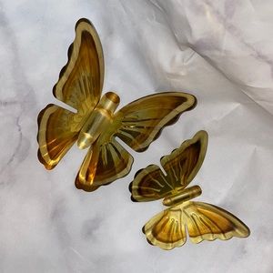 Vintage Home Interiors Brass Butterflies Wall Decor